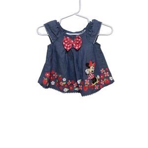 Disney Minnie Mouse  Baby Girl Dress Size 0/3 Months Blue Cotton sku4